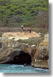 caves, coast, europe, hiking, italy, over, porticciolo, puglia, vertical, water, photograph