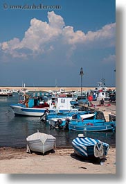 boats, clouds, cumulus, europe, harbor, italy, nature, puglia, seaside, vertical, water, photograph