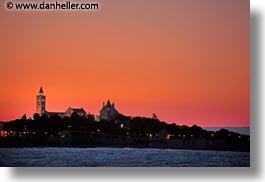 clock tower, dusk, europe, horizontal, italy, ocean, puglia, sunsets, trani, photograph