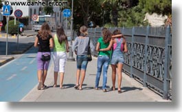 europe, girls, horizontal, italy, people, puglia, trani, walking, photograph