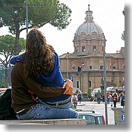 couples, domes, europe, italy, people, rome, square format, photograph
