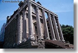 antoninus, architectural ruins, europe, faustina, horizontal, italy, rome, photograph