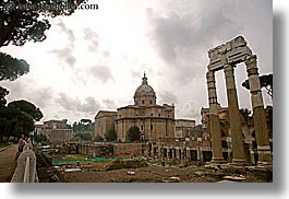 architectural ruins, castor, europe, horizontal, italy, pollux, rome, temples, photograph