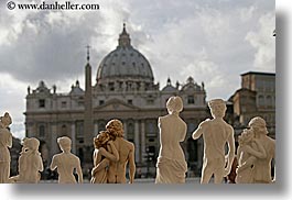 buildings, clouds, domes, europe, figurines, horizontal, italy, nature, rome, sky, structures, vatican, photograph