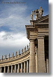 clouds, europe, italy, nature, perspective, pillars, rome, sky, upview, vatican, vertical, photograph