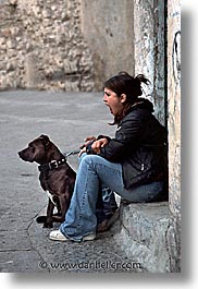 alghero, barking, europe, girls, italy, people, sardinia, vertical, photograph