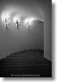 black and white, europe, illuminated, italy, sardinia, stairs, su gologone, vertical, photograph
