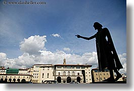 arts, buildings, clouds, europe, florence, horizontal, irons, italy, san giovanni battista, sky, statues, tuscany, photograph