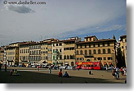 buildings, europe, florence, horizontal, italy, tour bus, tuscany, photograph