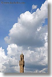 buildings, clouds, europe, florence, italy, sky, towers, tuscany, vertical, photograph