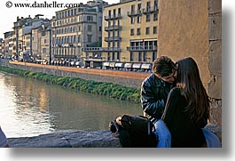 bridge, couples, europe, florence, horizontal, italy, men, people, rivers, tuscany, womens, photograph