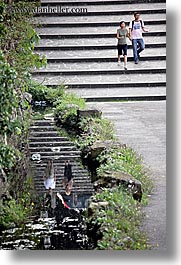 couples, down, europe, florence, italy, men, people, reflections, stairs, tuscany, vertical, walk, walking, water, womens, photograph