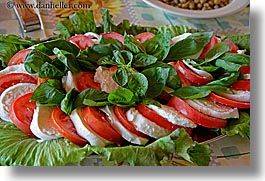 europe, foods, horizontal, italy, mozzarella, salad, tomatoes, tuscany, vegetables, photograph