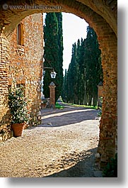 archways, bricks, europe, italy, stones, tuscany, vertical, photograph