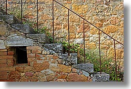 bricks, europe, horizontal, italy, stairs, stones, tuscany, photograph