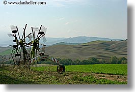 equipment, europe, farm, hills, horizontal, italy, scenics, tuscany, photograph