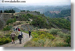 europe, hikers, horizontal, italy, people, scenery, scenics, tuscany, photograph