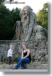 apennine, boys, childrens, demidoff park, europe, italy, jacks, mothers, statues, stones, toddlers, towns, tuscany, vertical, womens, photograph