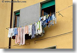 clothes, europe, hangings, horizontal, isola giglio, italy, laundry, towns, tuscany, photograph