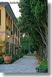 buildings, europe, hotels, italy, la bandita, lamp posts, towns, tuscan, tuscany, vertical, villa, photograph