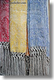 colored, europe, fabrics, italy, linens, montalcino, textiles, towns, tuscany, vertical, photograph