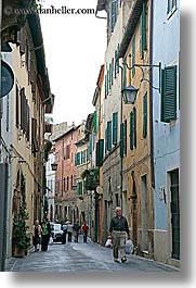 cobblestones, europe, italy, montalcino, people, streets, towns, tuscany, vertical, walking, photograph