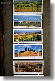europe, italy, pienza, postcards, towns, tuscany, vertical, photograph
