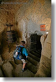 dwellings, europe, italy, jewish ghetto, people, pitigliano, tourists, towns, tuscany, underground, vertical, photograph