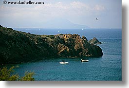 boats, europe, horizontal, italy, lagoon, populonia, towns, tuscany, photograph