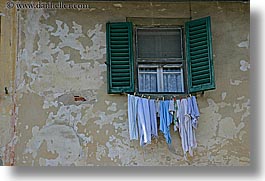 clothes, europe, from, horizontal, italy, laundry, scarperia, towns, tuscany, windows, photograph