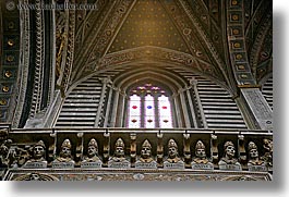 arts, churches, europe, heads, horizontal, italy, marble, popes, religious, sculptures, siena, stained glass, towns, tuscany, windows, photograph