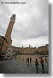 bell towers, cities, europe, italy, siena, squares, towns, tuscany, vertical, photograph