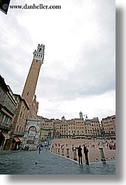 bell towers, cities, europe, italy, siena, squares, towns, tuscany, vertical, photograph