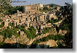 cities, cityscapes, cliffs, europe, horizontal, italy, sorano, towns, tuscany, photograph