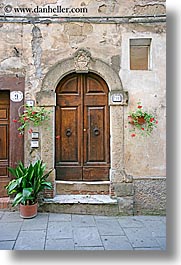 archways, doors, europe, italy, plants, sorano, towns, tuscany, vertical, photograph