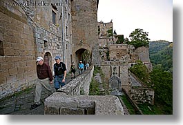 cobblestones, europe, horizontal, italy, people, sorano, streets, tourists, towns, tuscany, walking, photograph