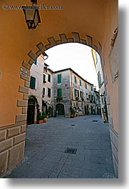 arches, archways, buildings, europe, italy, sorano, streets, towns, tuscany, vertical, photograph