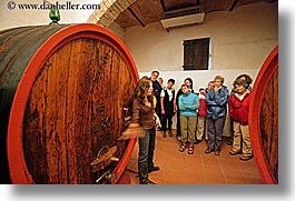altesino, casks, europe, horizontal, italy, people, tourists, tuscany, wineries, wines, photograph