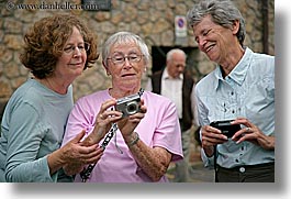cameras, dorothy, edith, europe, happy, horizontal, italy, muriel, muriel edith, senior citizen, tourists, tuscany, womens, photograph
