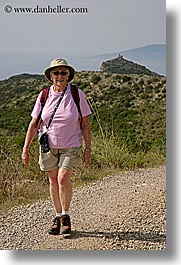 edith, europe, happy, hiking, italy, muriel edith, senior citizen, tourists, tuscany, vertical, womens, photograph