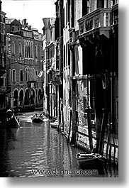 black and white, canals, europe, italy, venecia, venezia, venice, vertical, photograph