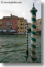 canals, europe, italy, poles, venecia, venezia, venice, vertical, photograph