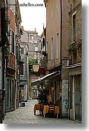 cafes, cleaning, europe, italy, streets, venecia, venezia, venice, vertical, photograph