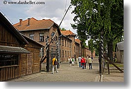 auschwitz, bricks, buildings, europe, gates, horizontal, main, materials, poland, prison, prison camp, structures, photograph