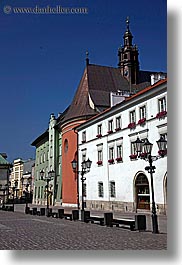 buildings, colorful, europe, krakow, poland, vertical, photograph