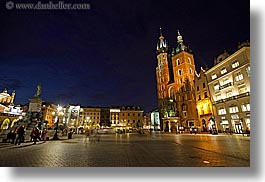 basilica, basilica virgin mary, churches, europe, horizontal, krakow, mary, nite, poland, slow exposure, virgin, photograph
