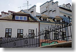 buildings, david, europe, horizontal, jewish, jewish quarter, krakow, poland, railing, religious, star of david, stars, photograph