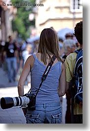 artists, blonds, cameras, europe, krakow, lens, long, people, photographers, poland, vertical, womens, photograph