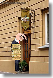 chimera, europe, krakow, poland, restaurants, signs, vertical, photograph