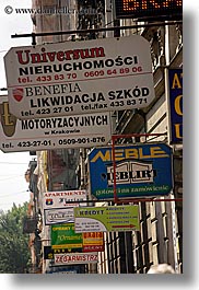 europe, krakow, poland, signs, vertical, photograph